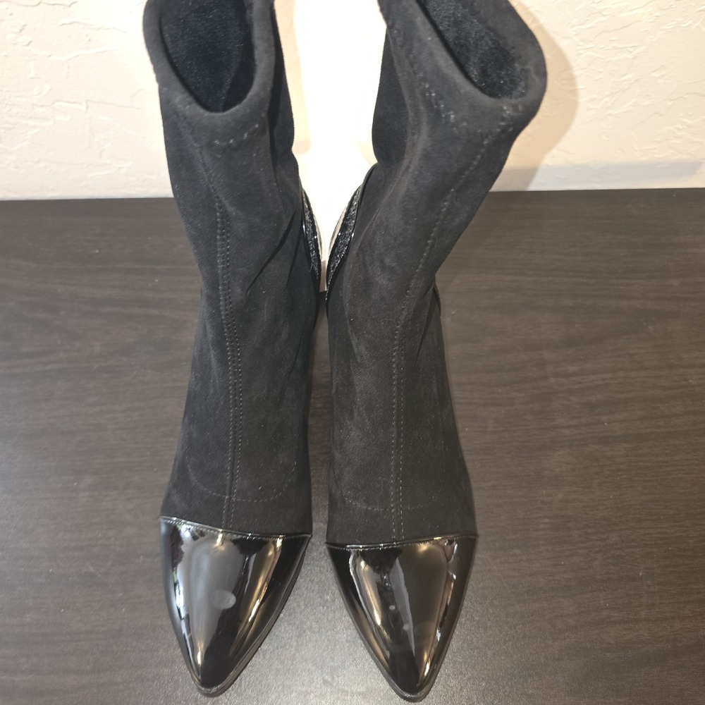 Fashion Women's Crystal Square Heel Ankle Boot Autumn Winter Pumps 8‎ - Picture 5 of 6